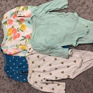 4 piece 3-6 month Cloud Island onesie set